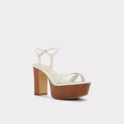&New NewBetseyStrappy Heeled Sandal - Platform -Lightweight Shop betsey white 121 001 043 alt3 sq gy 2000x2000