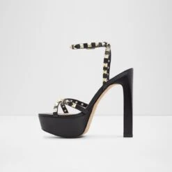 Final Sale - The Item Cannot Be ReturnedGeegullyAnkle Strap Heeled Sandal - Plateforme -Lightweight Shop geegully black 001 001 043 alt2 sq nt 1200x1200