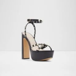 Final Sale - The Item Cannot Be ReturnedGeegullyAnkle Strap Heeled Sandal - Plateforme -Lightweight Shop geegully black 001 001 043 alt3 sq nt 1200x1200