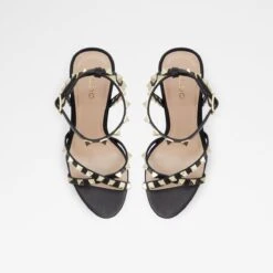 Final Sale - The Item Cannot Be ReturnedGeegullyAnkle Strap Heeled Sandal - Plateforme -Lightweight Shop geegully black 001 001 043 alt5 sq nt 1200x1200