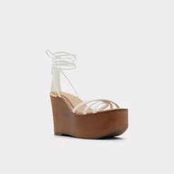 SaleLamarinaStrappy Wedge Sandal - Wedge Heel -Lightweight Shop lamarina white 100 001 043 alt3 sq gy 2000x2000
