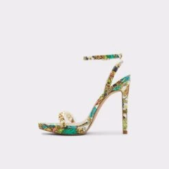 Final Sale - The Item Cannot Be ReturnedThirakinAnkle Strap Heeled Sandal - Stiletto Heel -Lightweight Shop thirakin multi 961 002 009 alt2 sq gy 2000x2000